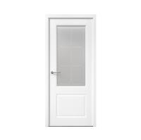 Дверь межкомнатная. Модель "Классика-2", (стекло Прованс), эмаль. Цвет белый. Фото в интернет-магазине Большой