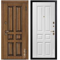 Дверь входная металлическая  МетаЛюкс GrandWood М423/17 Тик/Белый. Фото в интернет-магазине Большой