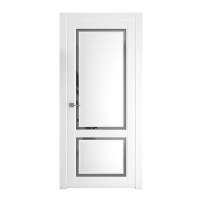 Дверь межкомнатная. Модель "Афина-2"( стекло мателюкс), vinyl. Цвет белый. Фото в интернет-магазине Большой