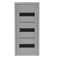 Дверь межкомнатная. Коллекция Trend Doors, модель "Тренд 7" (стекло черное), EcoTex. Цвет ясень дымчатый. Фото в интернет-магазине Большой