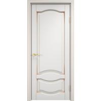 Дверь межкомнатная. Модель ОЛ-33. Белый грунт+патина золото. Фото в интернет-магазине Большой