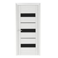 Дверь межкомнатная. Коллекция Trend Doors, модель "Тренд 7" (стекло черное), EcoTex. Цвет лиственница белая. Фото в интернет-магазине Большой