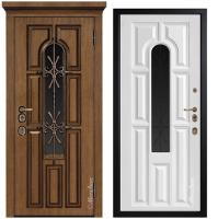 Дверь входная металлическая  МетаЛюкс ArtWood СМ1760/3 Е2 Тик патина/Белый. Фото в интернет-магазине Большой