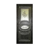 Дверь межкомнатная остекленная. Модель Кристалл-3. Цвет черная эмаль + патина серебро. Фото в интернет-магазине Большой