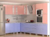 Кухня МДФ "Розовый/Сизый глянец"