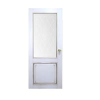 Дверь межкомнатная остекленная. Модель Б-12. Цвет белая эмаль + патина золото. Фото в интернет-магазине Большой