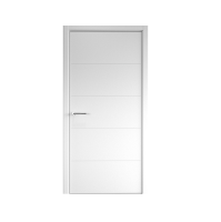 Дверь межкомнатная. Коллекция Эмаль, модель "Геометрия 4". Цвет белый. Фото в интернет-магазине Большой
