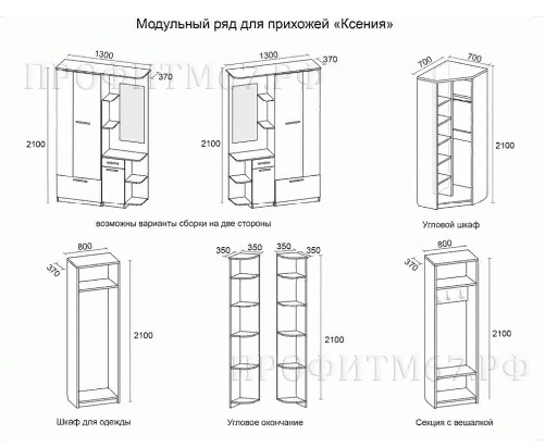 Шкаф ксения 2 прихожая