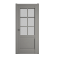 Дверь межкомнатная. Модель "Киото"( стекло мателюкс), vinyl. Цвет серый. Фото в интернет-магазине Большой
