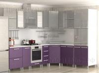 Кухня МДФ " Серый металлик/ Фиолетовый металлик"