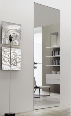 Дверь межкомнатная. INVISIBLE.  Коллекция "Аргентум". Модель "Ag-1" с зеркалом на внешней стороне. Фото в интернет-магазине Большой