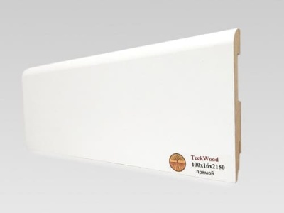 Плинтус МДФ TeckWood Белый прямой 100*16*2150 мм