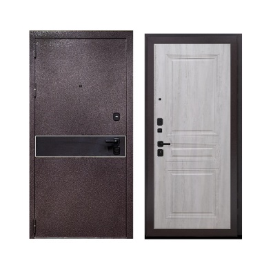 Дверь входная металлическая Дверьберг Лайн/граф белый К2. Фото в интернет-магазине Большой