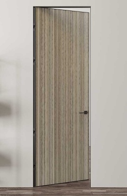 Дверь межкомнатная, глухая. INVISIBLE.  Коллекция "Аурум". Модель "Au-1" с четвертью, с кромкой AL. Фото в интернет-магазине Большой