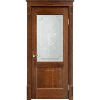Дверь межкомнатная, остекленная. Модель ОЛ-6/2. Цвет коньяк. Фото в интернет-магазине Большой