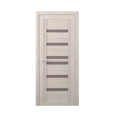 Дверь межкомнатная. Коллекция West, модель "Миссури" (стекло мателюкс бронза), soft touch. Цвет кремовый. Фото в интернет-магазине Большой