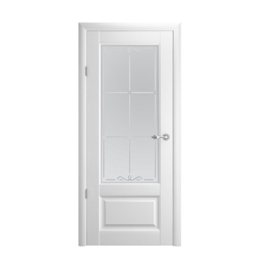 Дверь межкомнатная. Коллекция Галерея, модель "Эрмитаж 1" (стекло Галерея), Vinyl. Цвет белый. Фото в интернет-магазине Большой