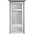 Дверь межкомнатная, остекленная. Модель ОЛ-55. Белый грунт+патина серебро. Фото в интернет-магазине Большой