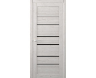 Дверь межкомнатная. Коллекция West, модель "Техас" (стекло черное), soft touch. Цвет жемчужный. Фото в интернет-магазине Большой