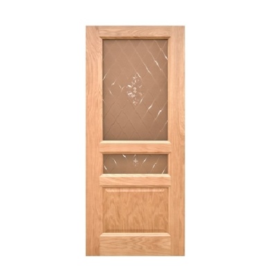 Дверь межкомнатная остекленная. Модель Готика. Цвет дуб натуральный. Фото в интернет-магазине Большой