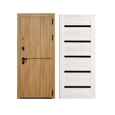 Дверь входная металлическая Дверьберг Горизонт дуб сиена янтарный/сандал 118Т. Фото в интернет-магазине Большой