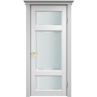 Дверь межкомнатная, остекленная. Модель ОЛ-55. Белый грунт. Фото в интернет-магазине Большой
