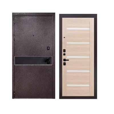 Дверь входная металлическая Дверьберг Лайн/капучино 118Б. Фото в интернет-магазине Большой