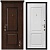 Дверь входная металлическая  МетаЛюкс ArtWood М1706/7 Е2 Темный орех патина/Белый. Фото в интернет-магазине Большой