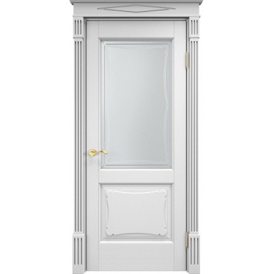 Дверь межкомнатная, остекленная. Модель ОЛ-6/2. Белая эмаль. Фото в интернет-магазине Большой