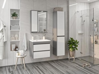 Мебель для ванной комнаты Brevita. Коллекция "Balaton" серый