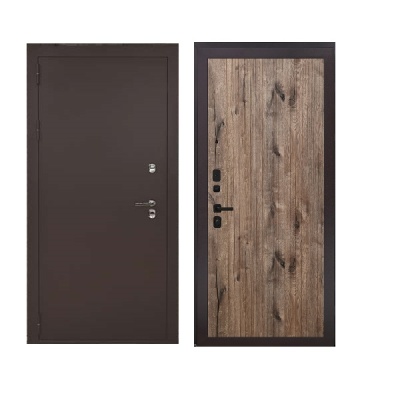 Дверь входная металлическая Дверьберг Термо медь/дуб канадский К5. Фото в интернет-магазине Большой