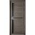 Дверь межкомнатная. Коллекция Мегаполис, модель "Кельн" (стекло черное), экошпон. Цвет кедр серый. Фото в интернет-магазине Большой