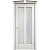 Дверь межкомнатная, остекленная. Модель ОЛ-102. Белый грунт+патина золото. Фото в интернет-магазине Большой