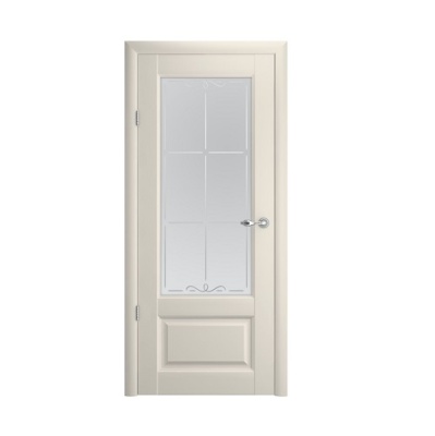 Дверь межкомнатная. Коллекция Галерея, модель "Эрмитаж 1"(стекло Галерея), Viny. Цвет ваниль. Фото в интернет-магазине Большой