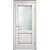 Дверь межкомнатная, остекленная. Модель ОЛ-6/2. Белый грунт+патина золото. Фото в интернет-магазине Большой