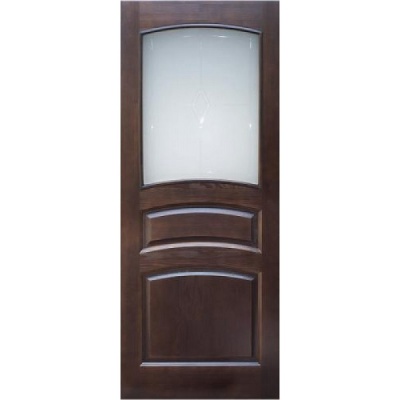 Дверь межкомнатная, остекленная. Модель №16. Цвет орех окраска 15%. Фото в интернет-магазине Большой
