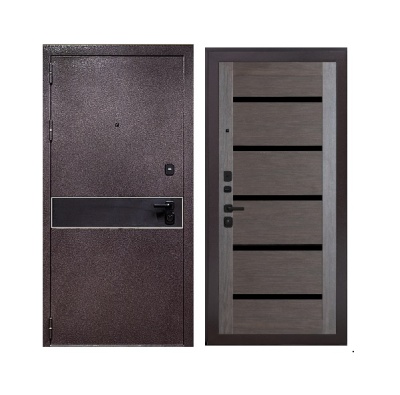 Дверь входная металлическая Дверьберг Лайн/венге 118Т. Фото в интернет-магазине Большой