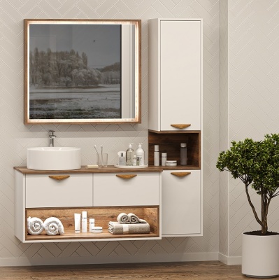 Мебель для ванной комнаты Brevita. Коллекция "Bergen" белый