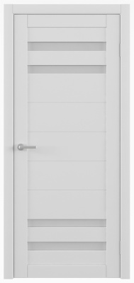 Дверь межкомнатная. Коллекция Мегаполис, модель "Пекин" (стекло мателюкс), экошпон. Цвет белый кипарис. Фото в интернет-магазине Большой