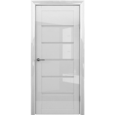 Дверь межкомнатная. Коллекция Мегаполис, модель "Вена" GL (стекло мателюкс). Цвет белый глянец. Фото в интернет-магазине Большой