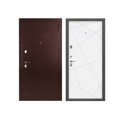 Дверь входная металлическая Дверьберг Термо медь/эмаль белая 2530. Фото в интернет-магазине Большой