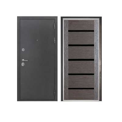 Дверь входная металлическая Дверьберг Термо серебро/венге 118Т. Фото в интернет-магазине Большой