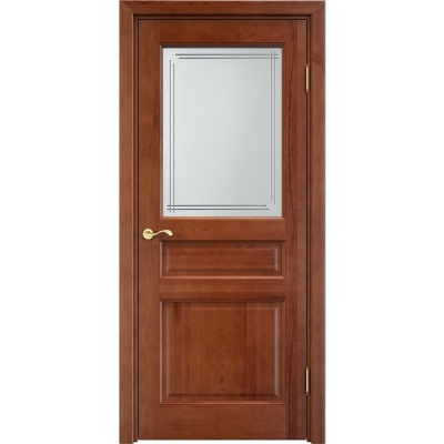 Дверь межкомнатная, остекленная. Модель №5. Цвет коньяк. Фото в интернет-магазине Большой