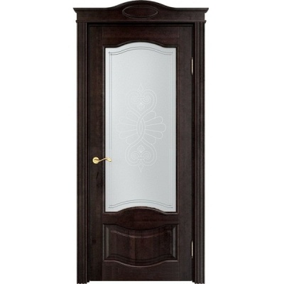 Дверь межкомнатная, остекленная. Модель ОЛ-33. Цвет венге. Фото в интернет-магазине Большой