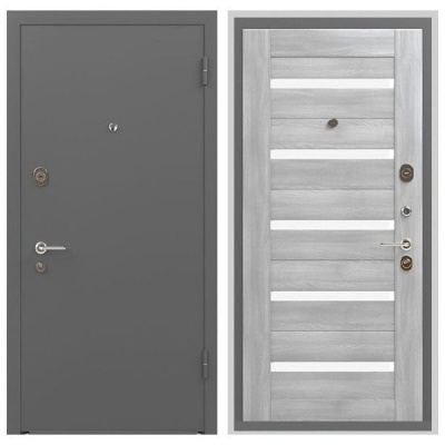 Дверь входная металлическая Бастион СД-28 лиственница серая светлая. Фото в интернет-магазине Большой
