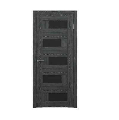 Дверь межкомнатная. Коллекция Альянс, модель "Гавана" (стекло черное),CPL. Цвет черное дерево. Фото в интернет-магазине Большой