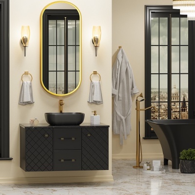 Мебель для ванной комнаты Brevita. Коллекция "Shanel" черный