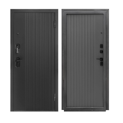 Дверь входная металлическая Дверной Континент Спарта МДФ/МДФ 105 мм графит софт. Фото в интернет-магазине Большой