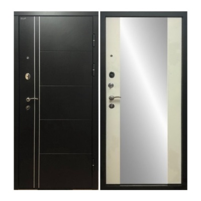 Дверь входная металлическая Дверной Континент Теплолюкс зеркало беленый дуб. Фото в интернет-магазине Большой