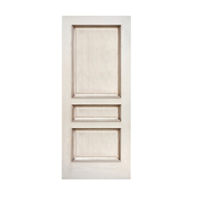 Дверь межкомнатная глухая. Модель Альба. Цвет ясень карамельный  + патина золото, капучино. Фото в интернет-магазине Большой